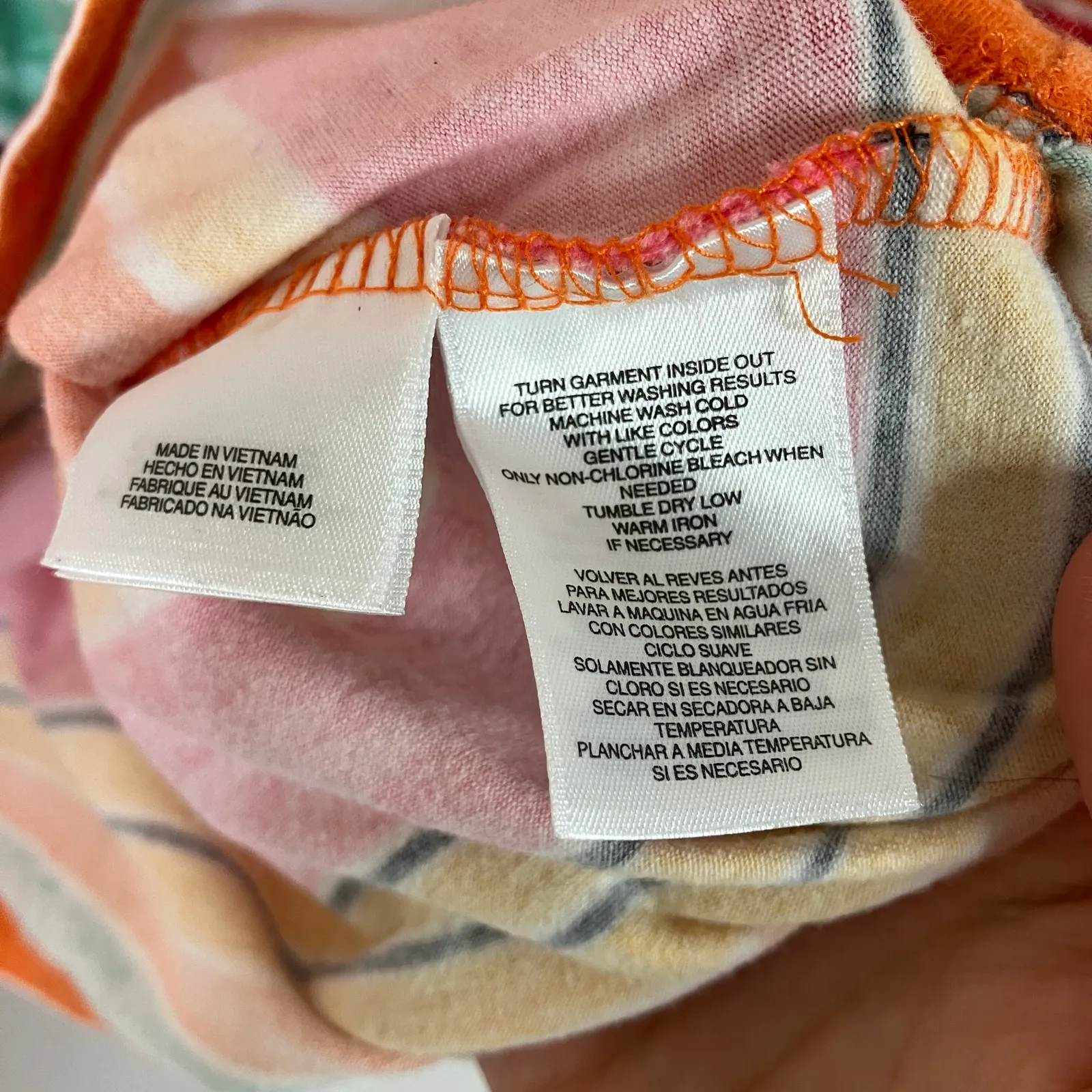 Jones New York Sport | Tee Shirt 3/4 Sleeve Orange Stripe Scoop Neck Womens L Size L - Image 4