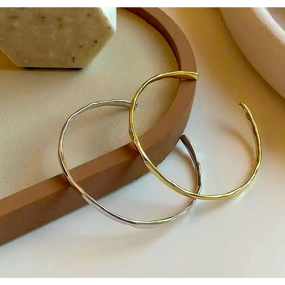 Unisex Yellow Gold‎ Plated Sterling Cuff Bracelet, Adjustable - Image 10