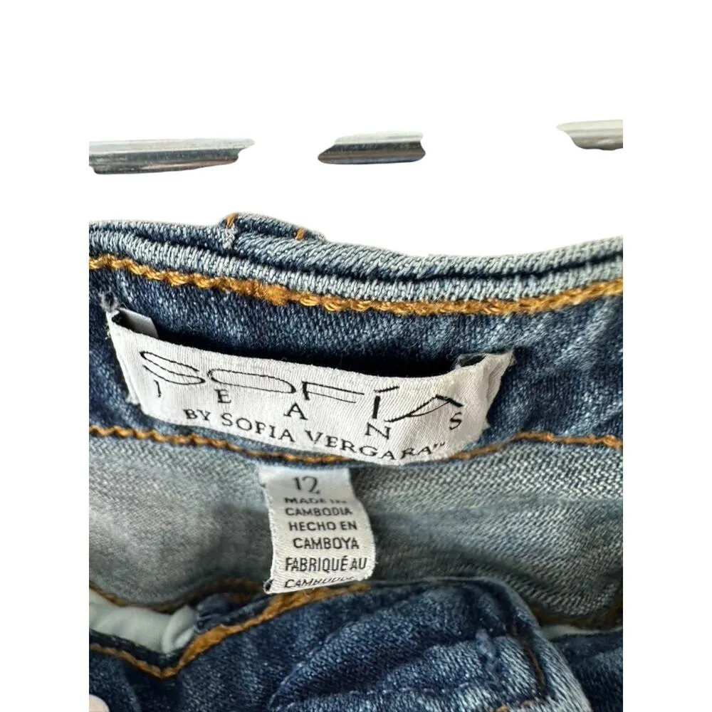 Sofia Jeans by Sofia Vergara Distressed BAGI BOYFRIEND Jeans Women's 12 Blue - Image 5