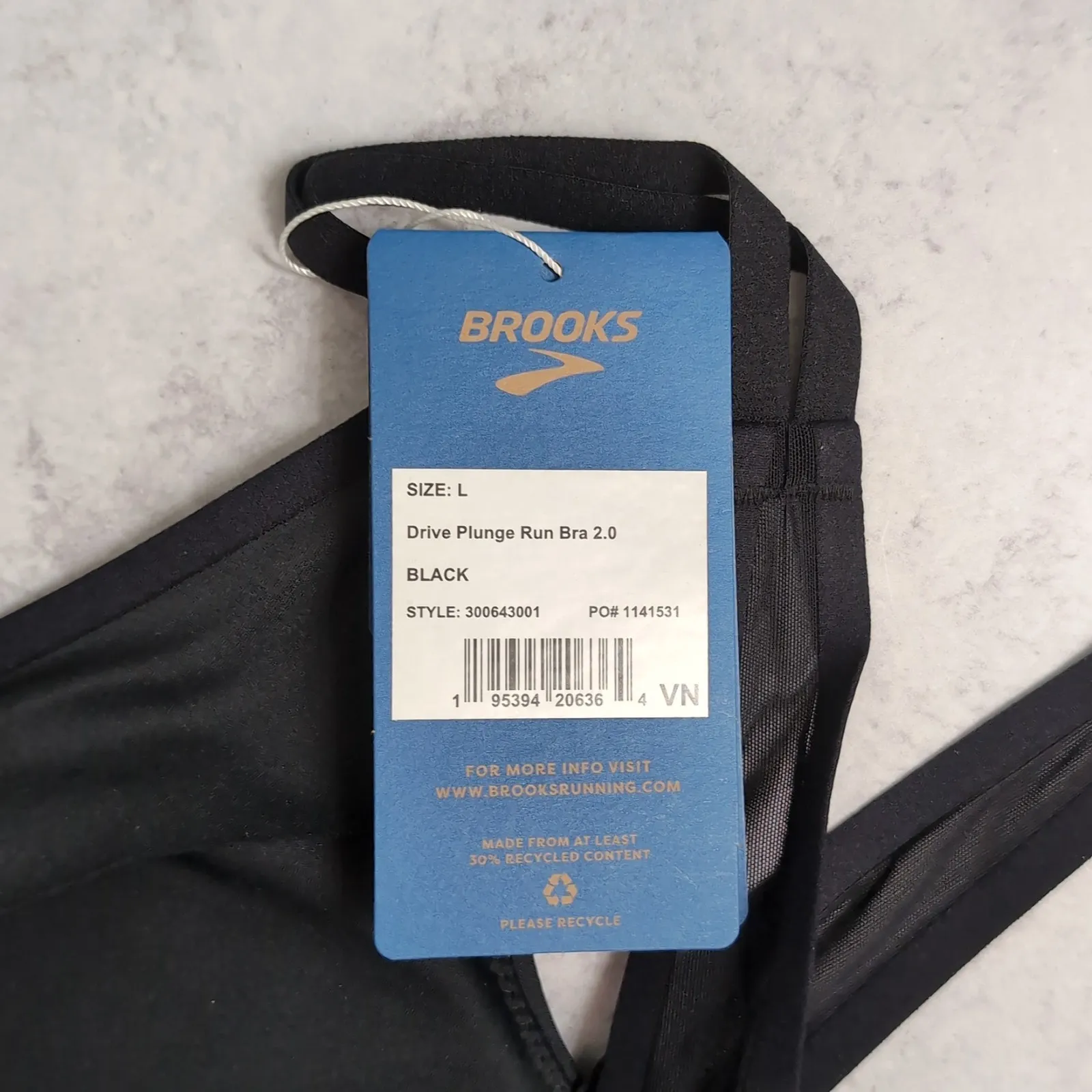 Brooks Black Drive Plunge Run Bra 2.0 High Impact Support L - Image 9