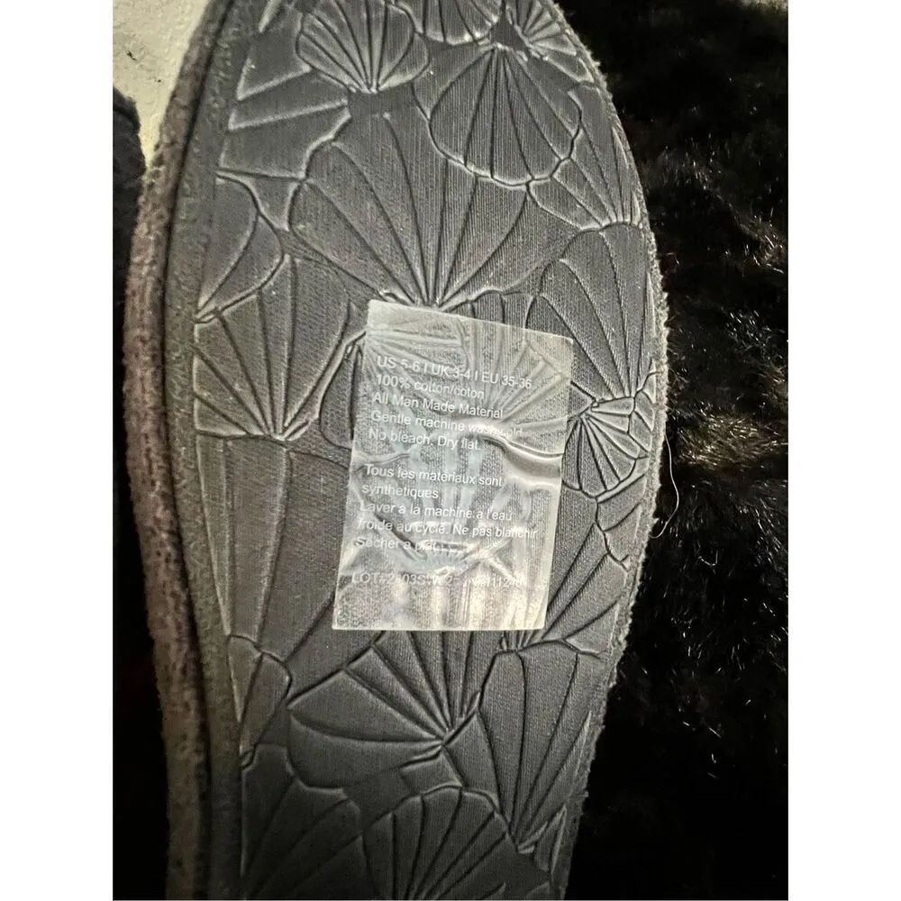 Barefoot Dreams Carbon Gray TOWEL TERRY Slip-On Sandals Slippers 5 6 - Image 5