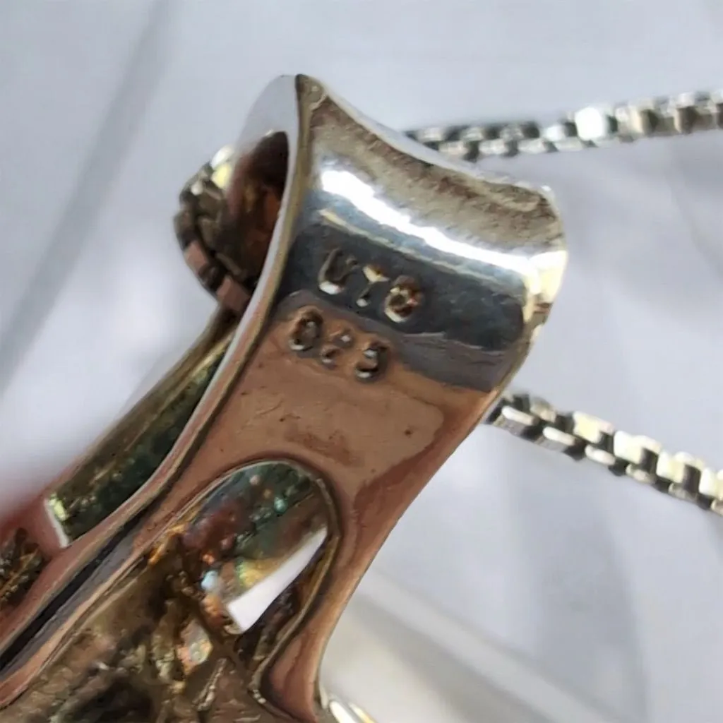 Sterling Silver Black Crested Alexandrite Pendant Necklace Blue - Image 4