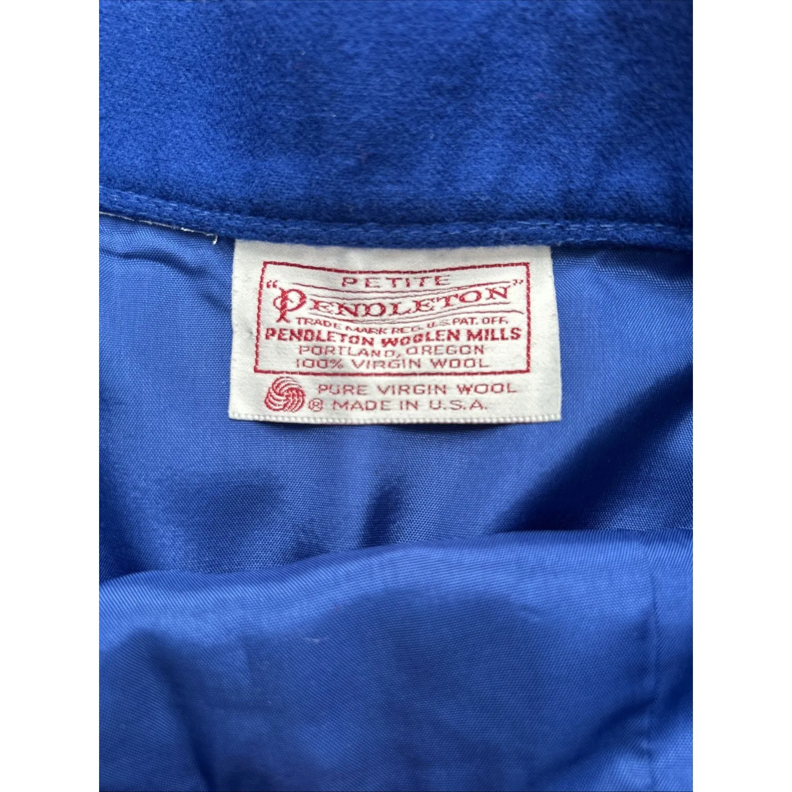 Vintage Pendleton Womens Size 8 Petite 100% Virgin Wool Blue Skirt Suit Set - Image 11