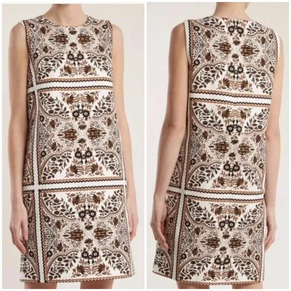 MAX MARA STUDIO Berto Suit Set (Dress+Matching Jacket) Moroccan-Tile Print US 6 - Image 11