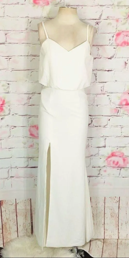 Dress the population Gracelyn off white blouson gown - Image 8