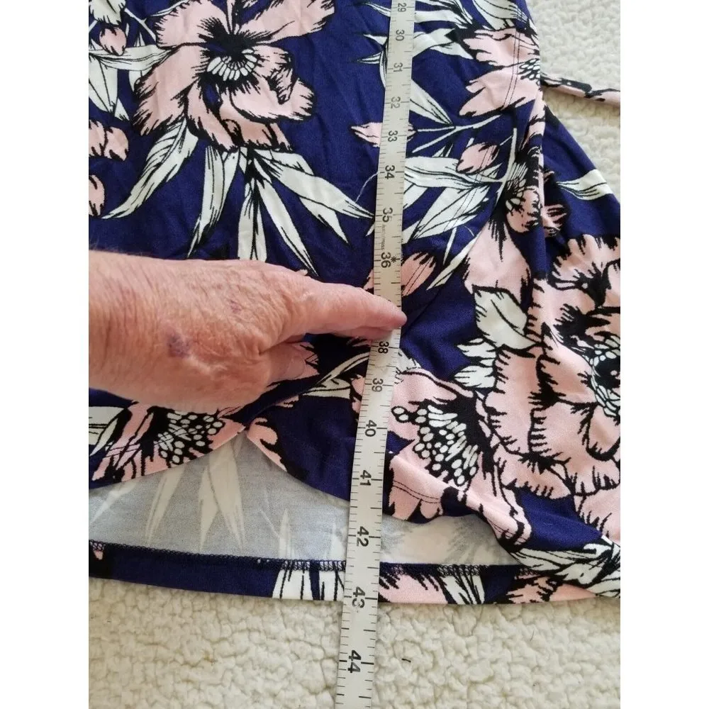 Yumi Kim Midsummer Night Maxi Jersey Knit Wrap Dress in Free Fall/Navy Pink XXS - Image 9