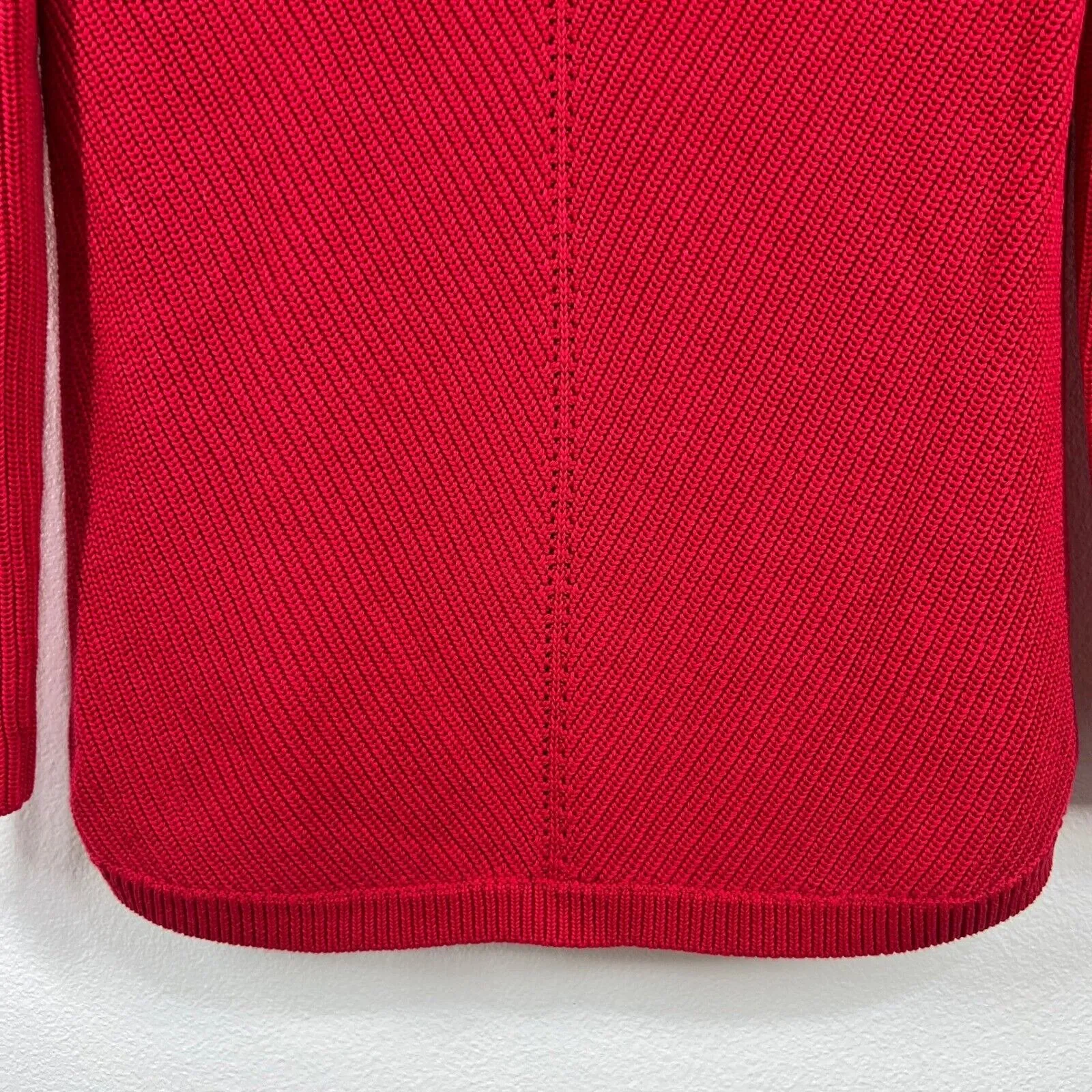 Talbots Red Cotton Blend Ribbed Knit Sweater Medium Cowl‎ Neck Knit Pullover Top - Image 8