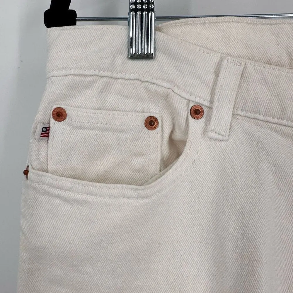 Polo Ralph Lauren Women's Mid-Rise Cropped Kelly Jean Off White  Size 8 wide leg - Image 5