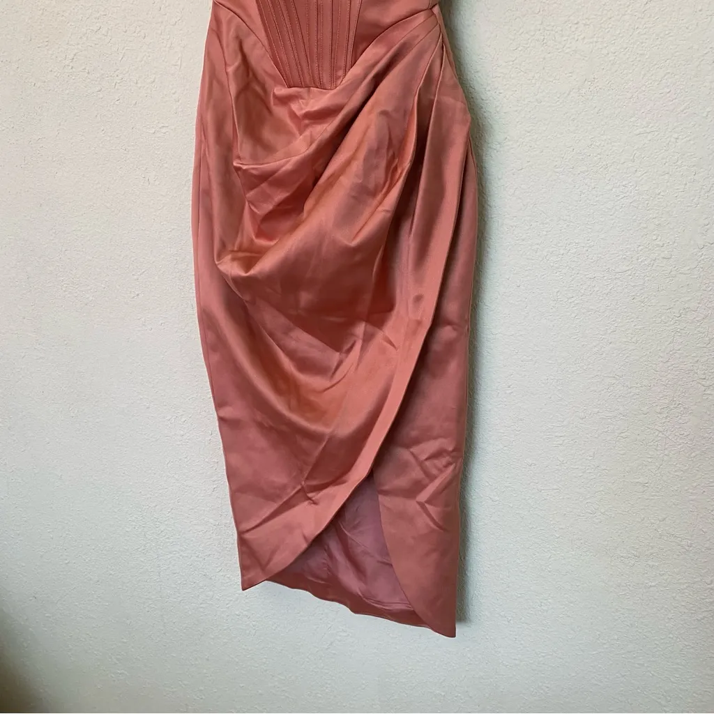 House of CB‎ ‘LORETTA’ BLUSH PINK SATIN OFF SHOULDER Corset dress NWOT size L - Image 9
