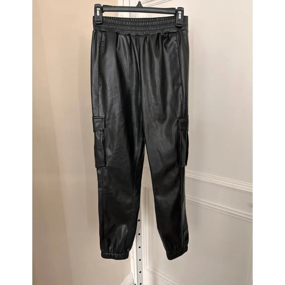 Generation Love Vegan Leather Cargo Jogger Black size XS - Image 3
