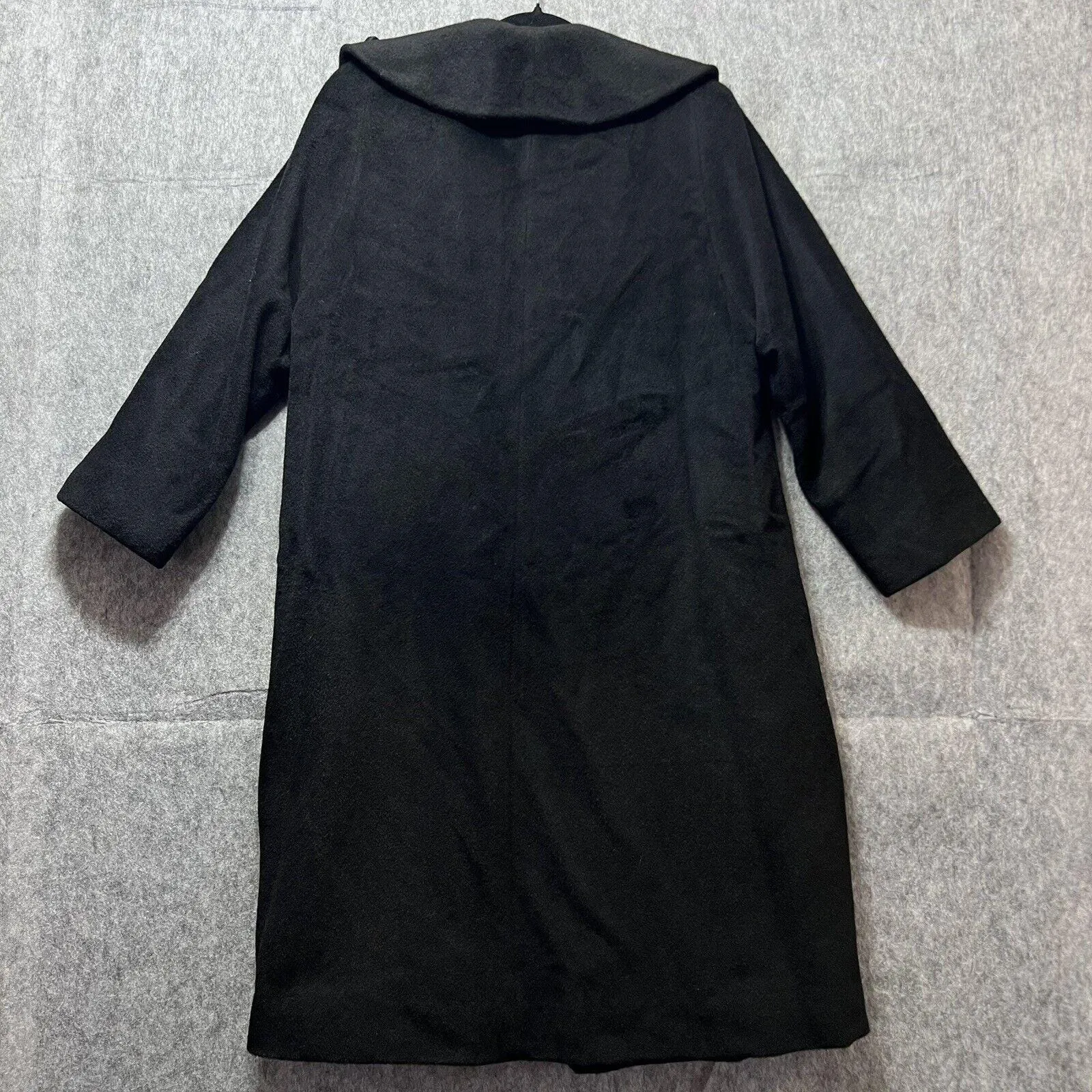 Vintage Rothmoor Coat Black Wool‎ 40s 50s Mid Century Union Made A Line Overcoat Size undefined - Image 10