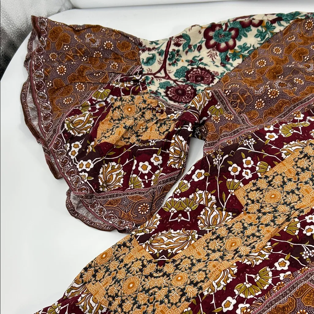 Avenue Women's Patchwork Floral Blouse - Brown and Cream - Image 5