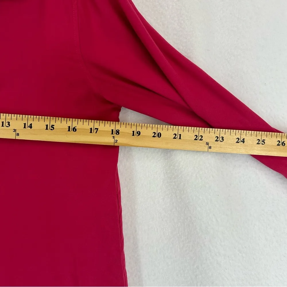 Uniqlo Button Down Long Sleeve Basic Blouse Womens Small Red - Image 4