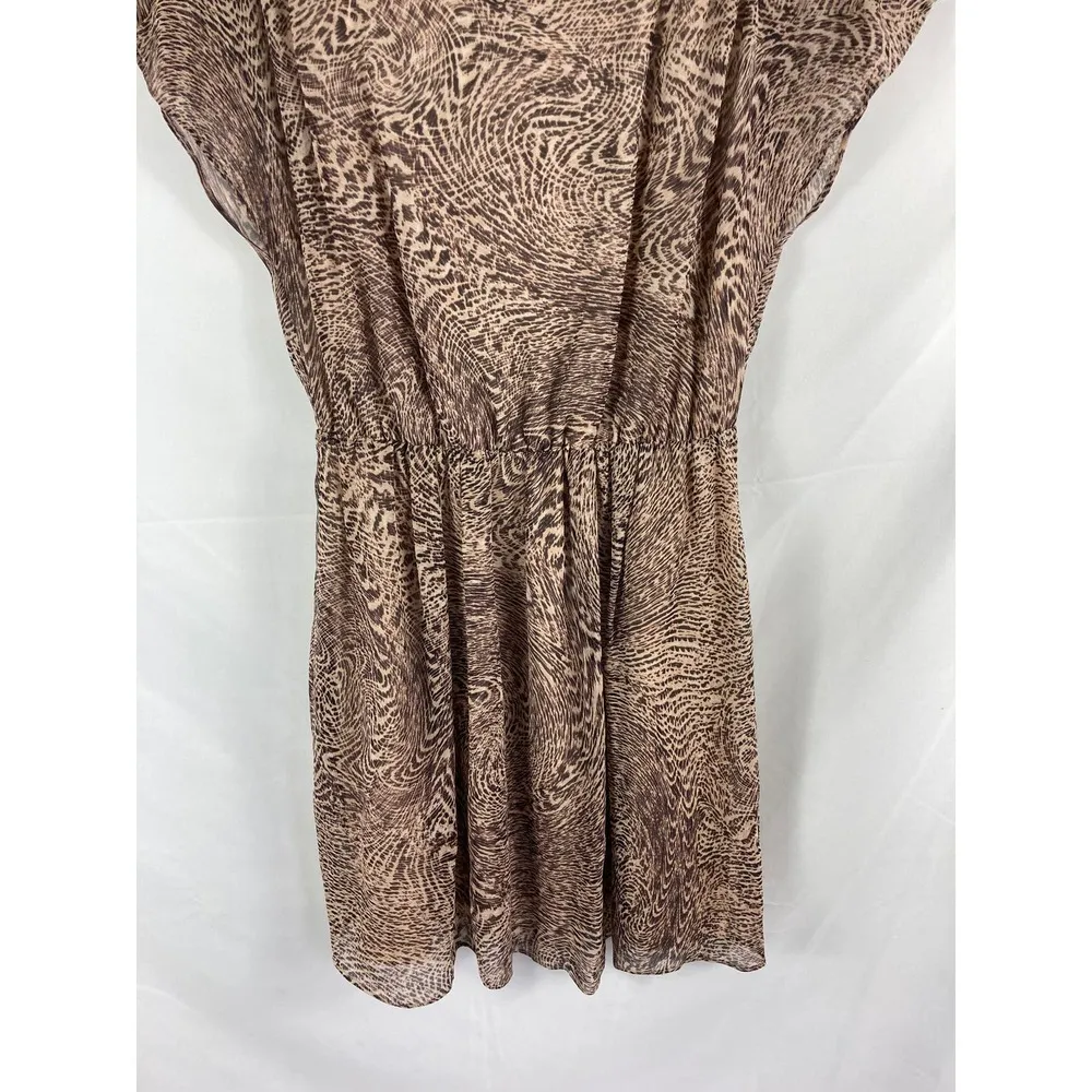Alice + Olivia 100% Silk Kimber Brown Zebra Print Dress Size XS - Image 3