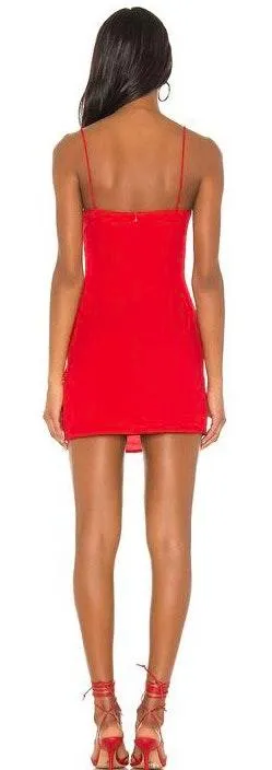 superdown Syrus Slit Mini Dress In Cherry - Image 2