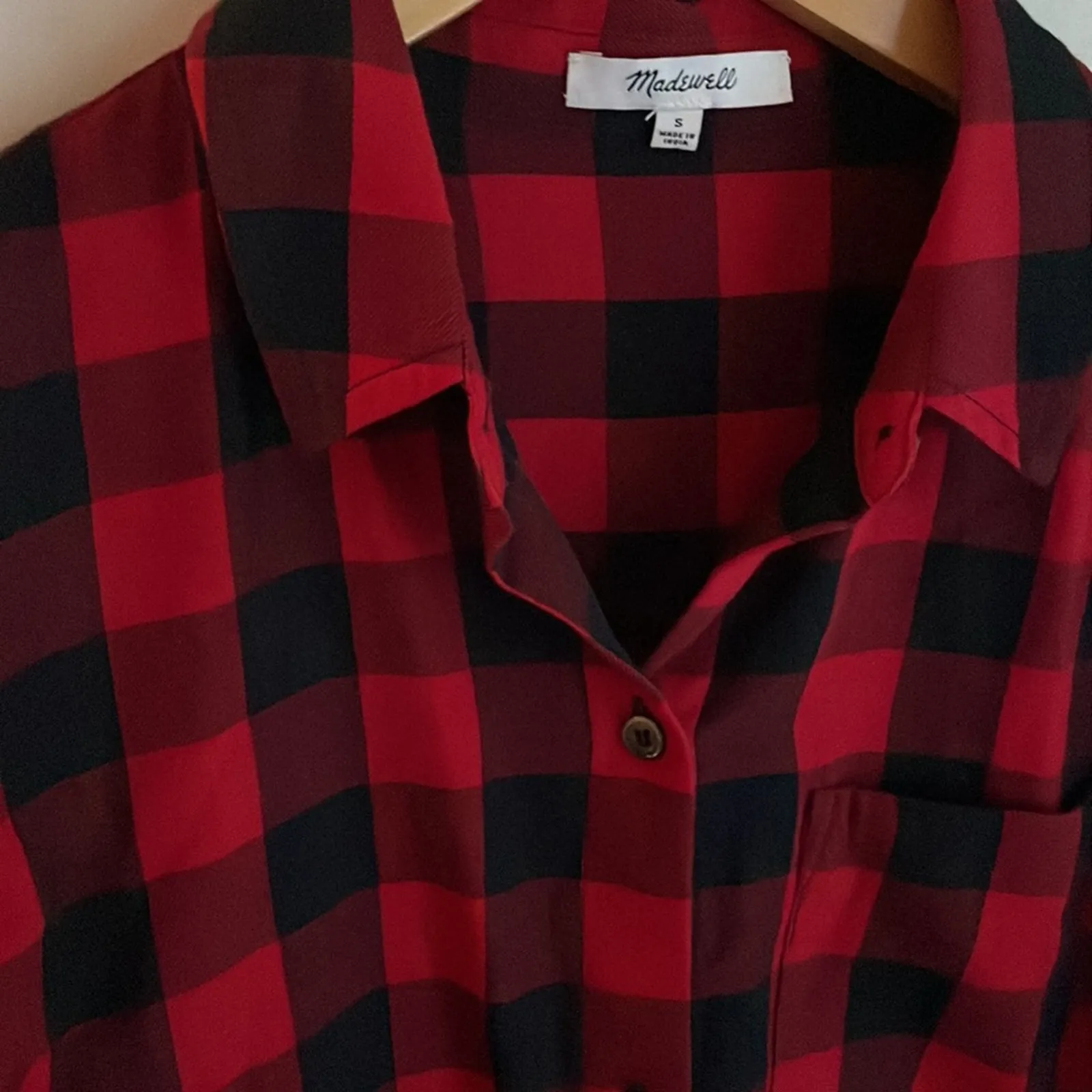 Madewell Flannel Tie-Front Shirt in Buffalo Check - Image 5