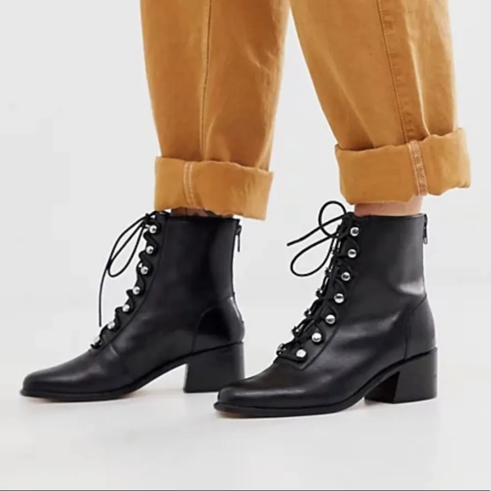 Free People Eberly Leather Lace Up Bootie - Image 7