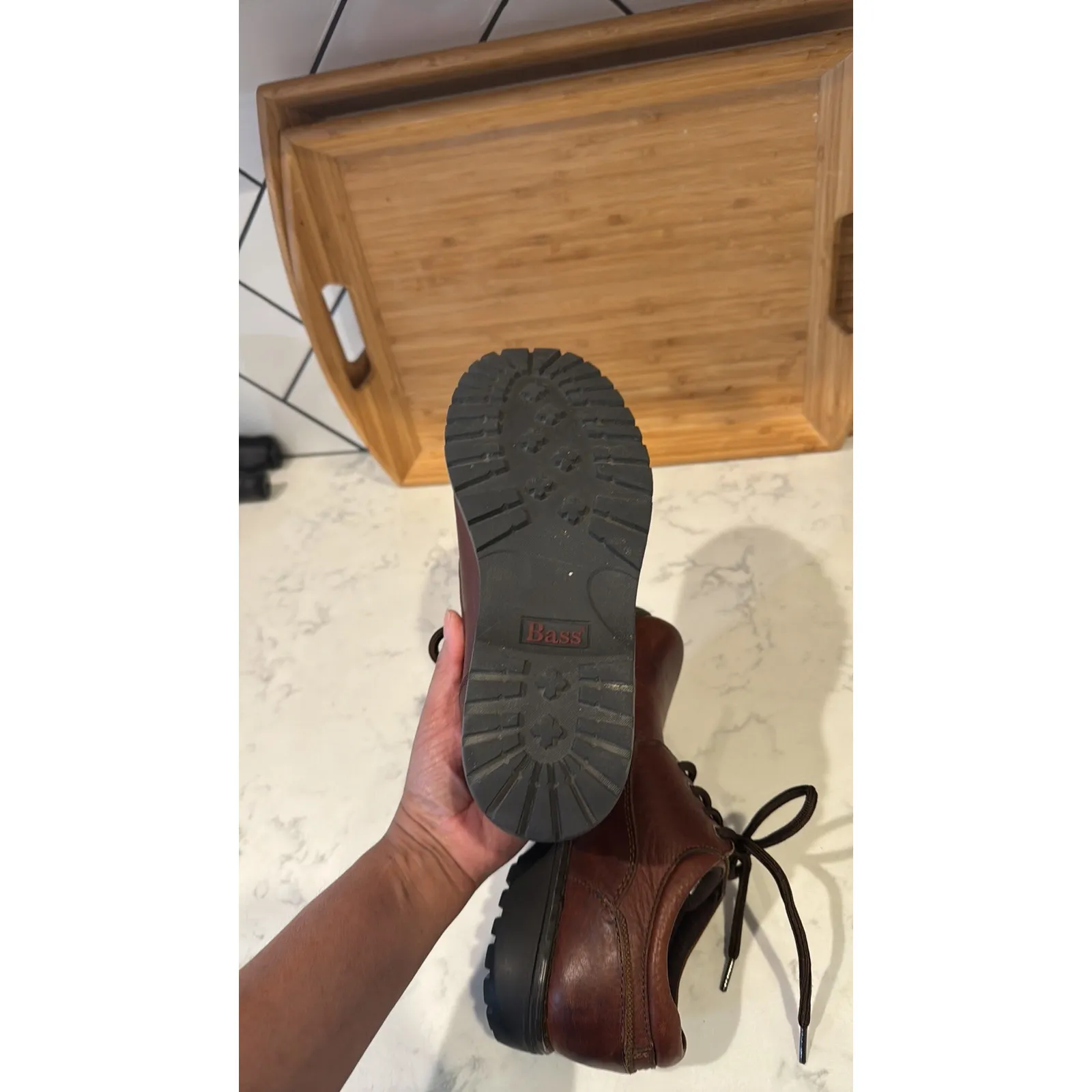 G.H. Bass Kebler leather slip resistant chunky shoes size 7.5 work casual street Brown - Image 9