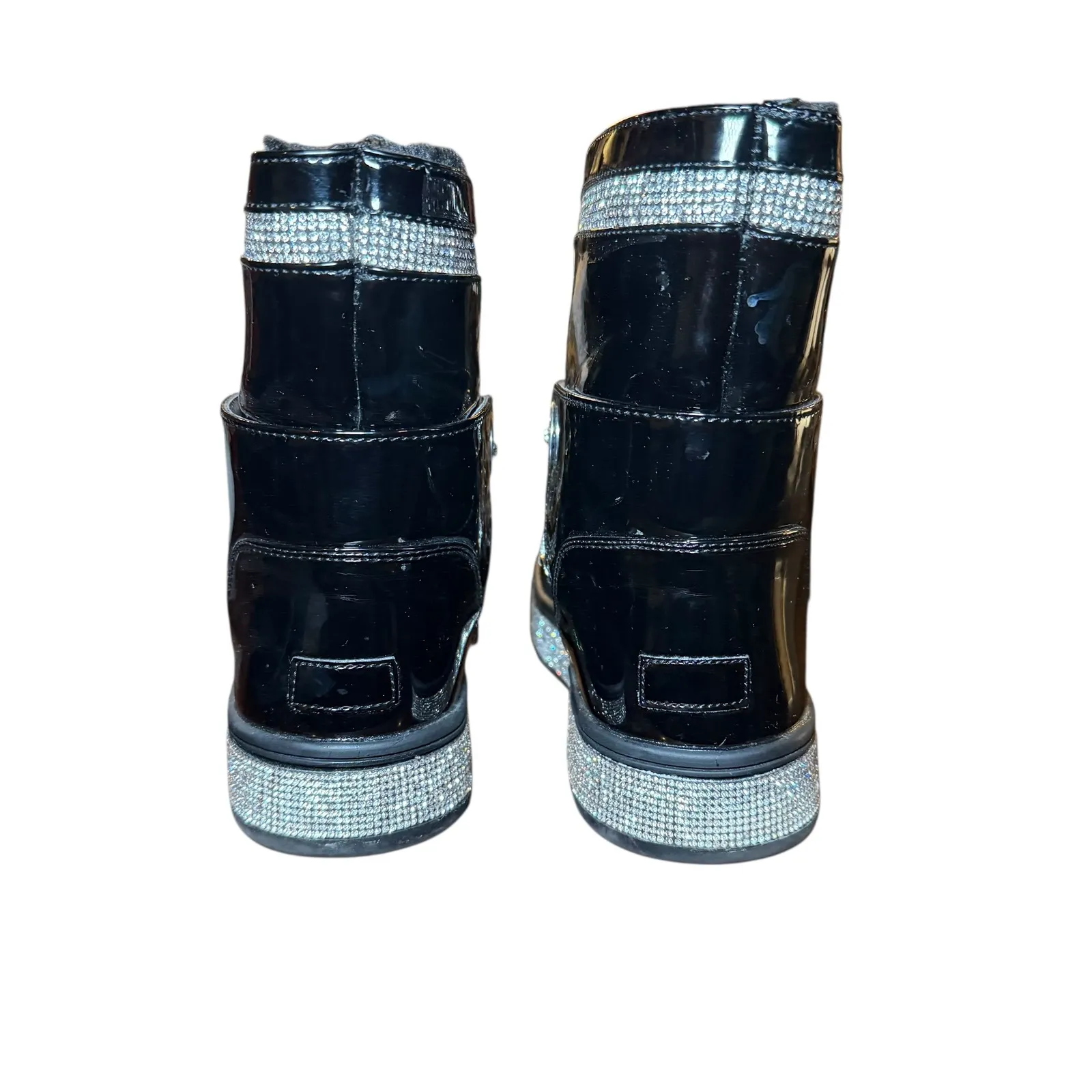 AZALEA WANG TAKE ME AWAY FLAT BOOTIE IN BLACK Rhinestone Boots Fashion Glitter 8 - Image 8