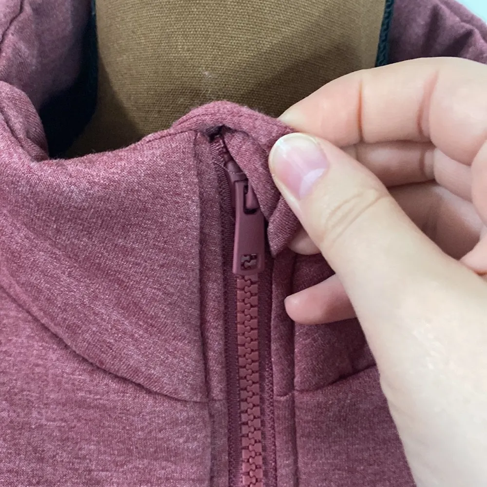 Three Dots quilted soft fleece step hem knit jacket in rose size M - Image 7