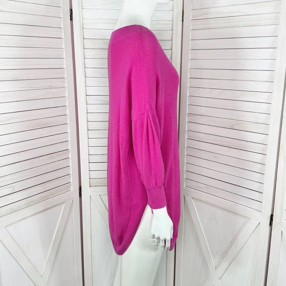 Express Drop Shoulder Circle Hem Oversized Tunic Sweater Pink‎ Small - Image 3