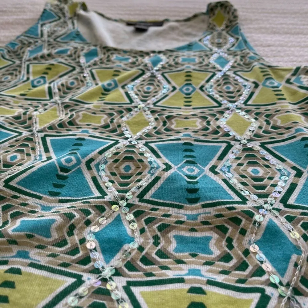 PL Style & Co Sequined Multi-Colored Tank - Image 4