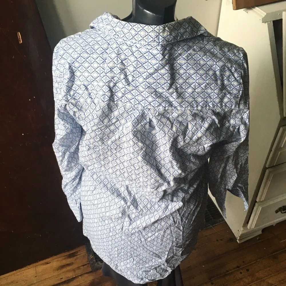 Victoria’s Secret S blue Moroccan button down sleep shirt - Image 2