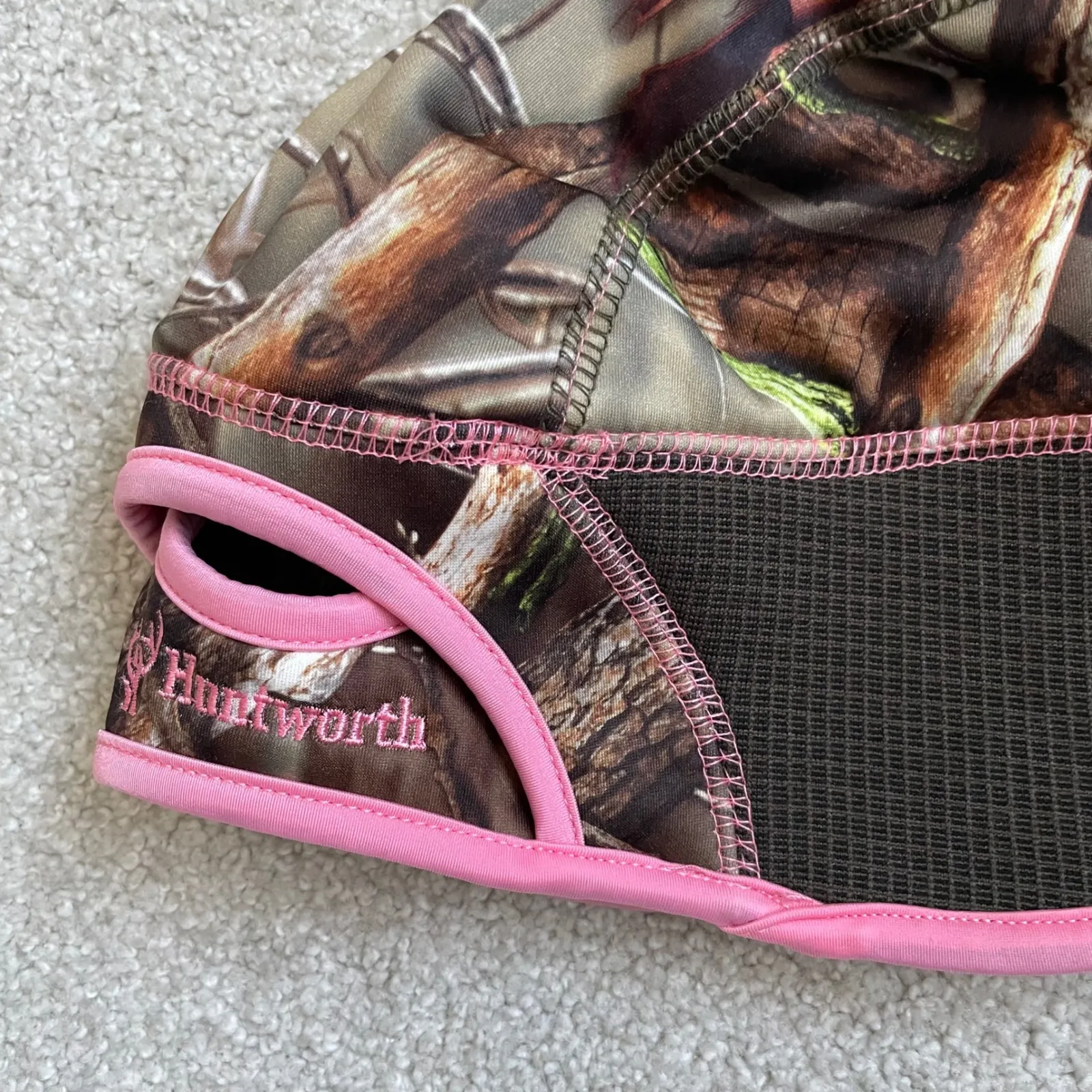 Huntworth Camo Fleece Lined Beanie Hat Oak Tree Evo Pink Trim Women's M/L - Image 4