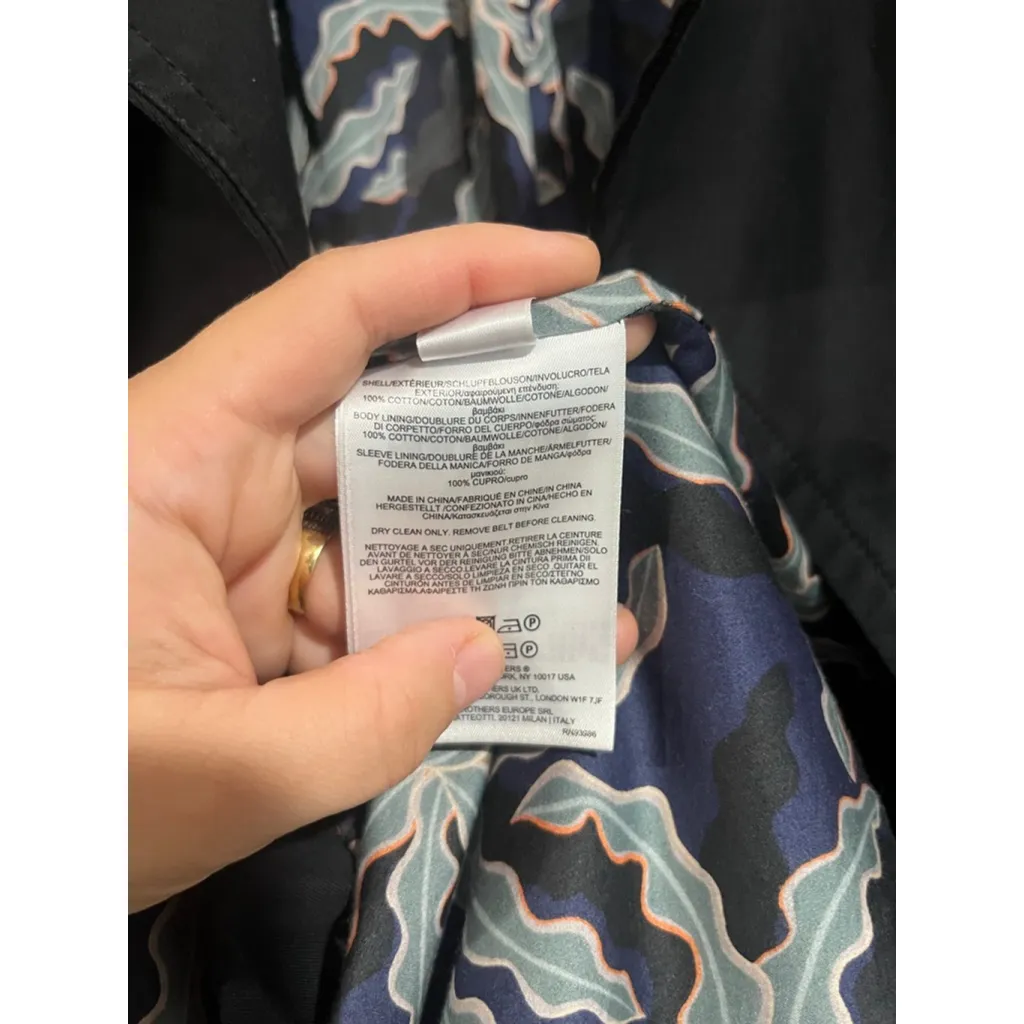 Womens Brooks Brothers Black Fall Belted Double Breasted Pea Coat Size 4 - Image 4