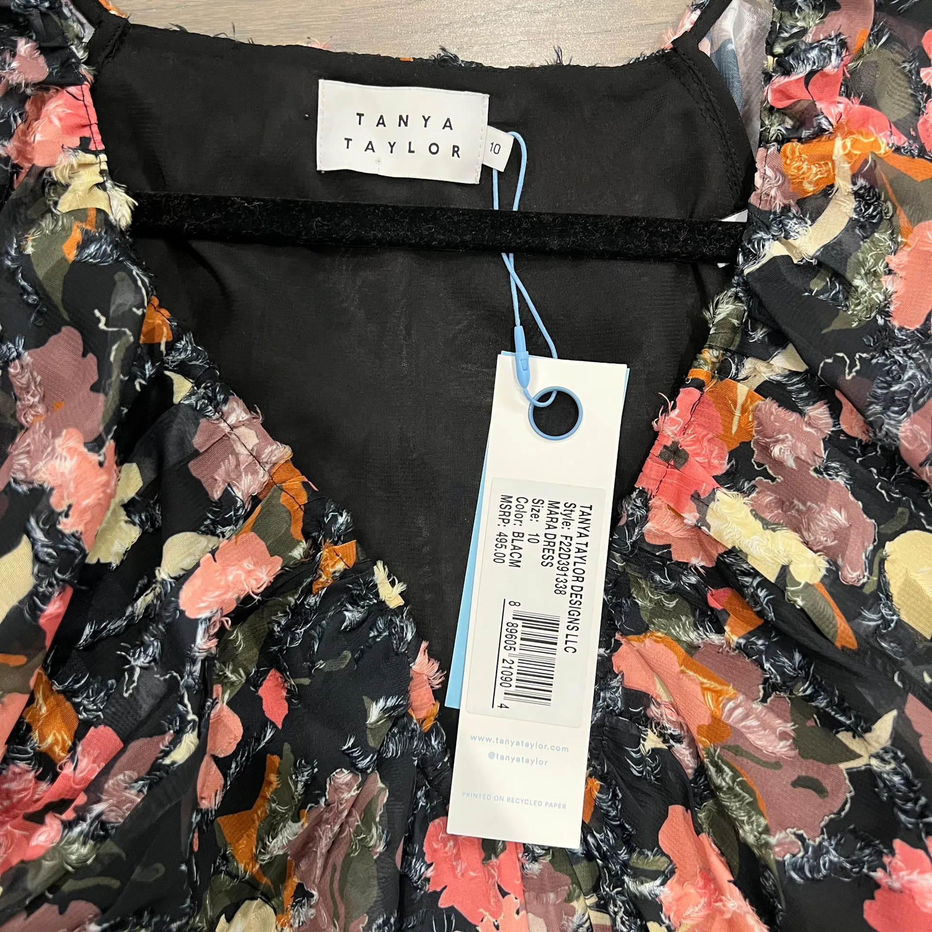 NWT $495 Mara Floral Print Flutter Sleeve Mini Dress Size 10 - Image 6