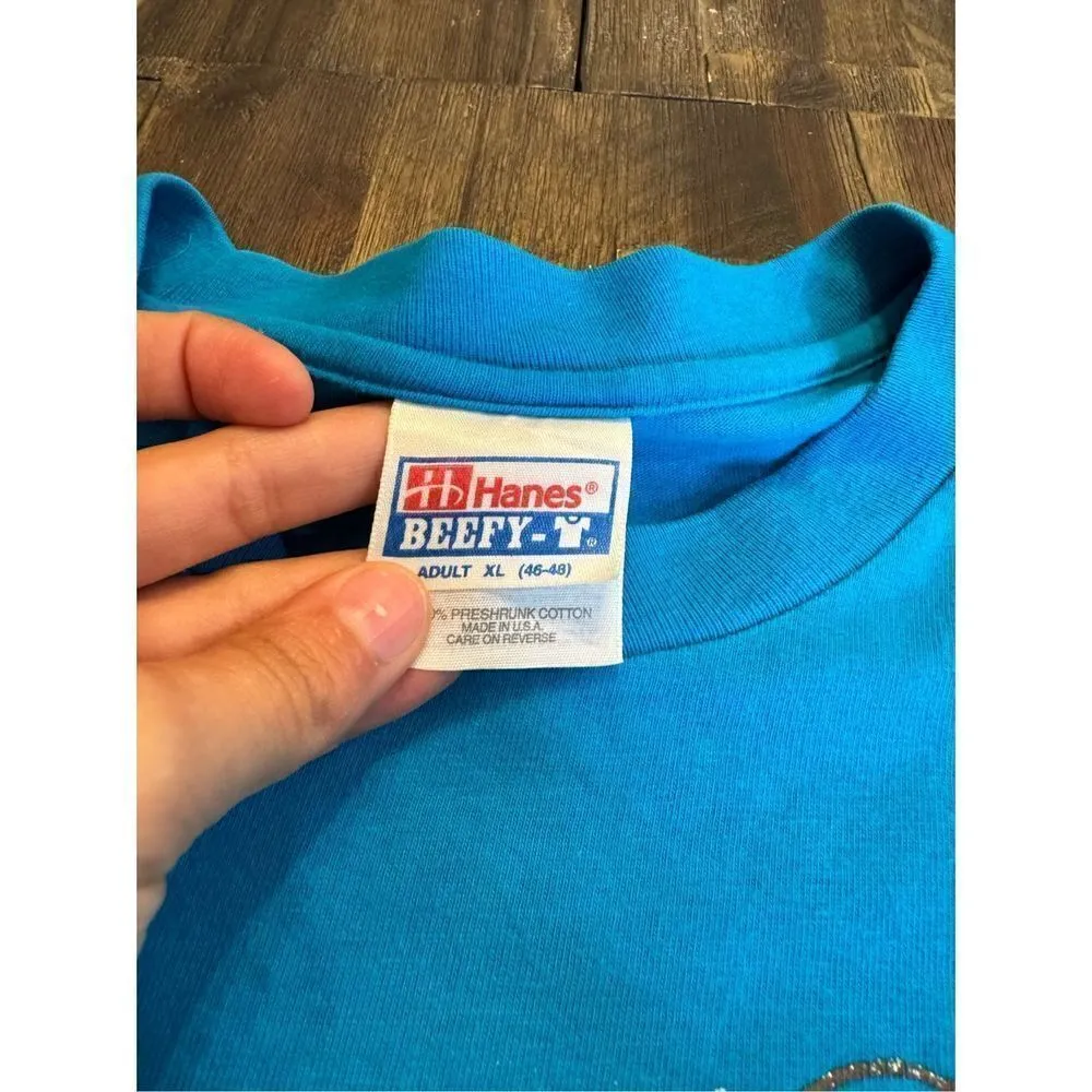 Hanes beefy t vintage single stitch made in USA native tribal print size xl - Image 3