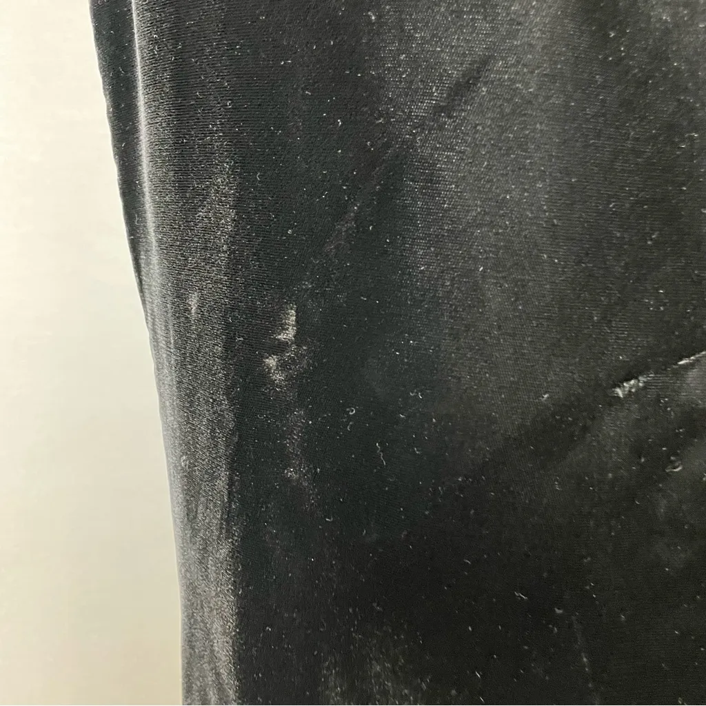 Vintage Velvet Skirt Gathered Waistband Black Midi Straight Michelle Stuart‎ Size 12 - Image 12