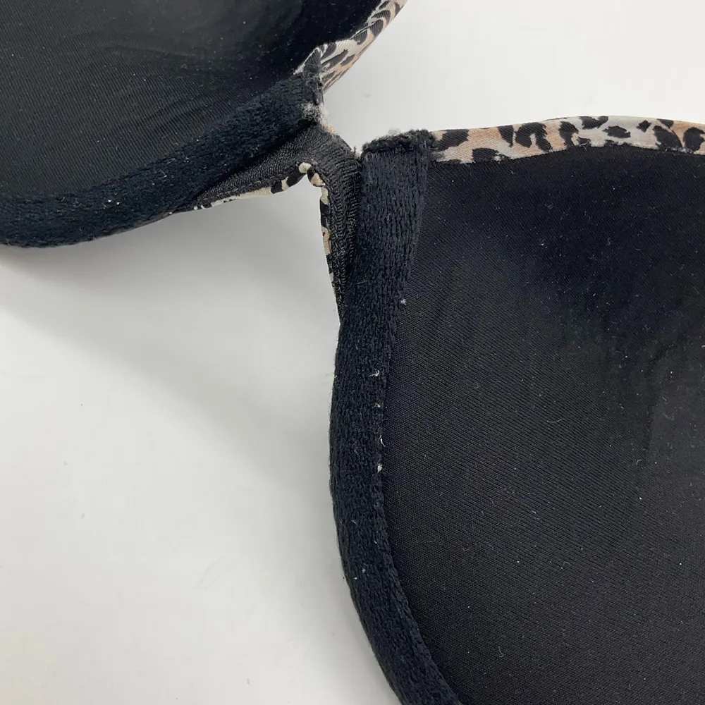 VICTORIAS SECRET BLACK AND LEOPARD PRINT PUSH UP BRA - Image 4