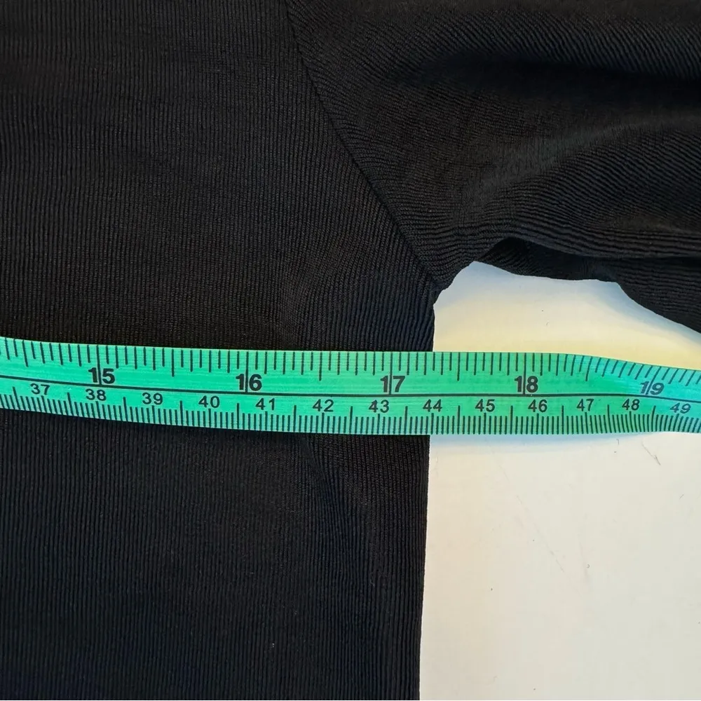 AHNI Handmade Tunic Shirt Top Black Slinky Size 1 Small Medium Stretchy Art Wear - Image 7