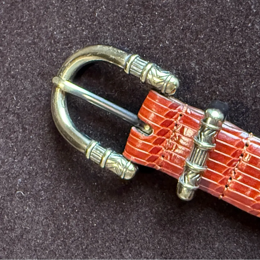 Talbots Brown Genuine Leather Textured Belt in Rich Brown Women’s Size S - Image 2