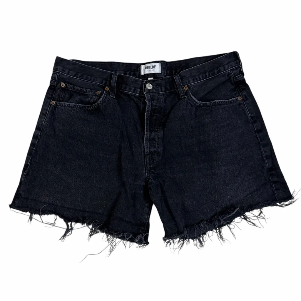 Agolde Parker Long Shorts Fright Black - Image 4