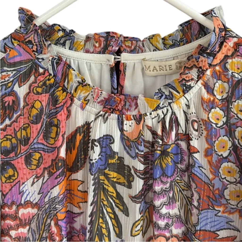 EUC Marie Oliver Silk Blend Floral Ruffle
Collar Dress Size XS Retail $398.00 - Image 2