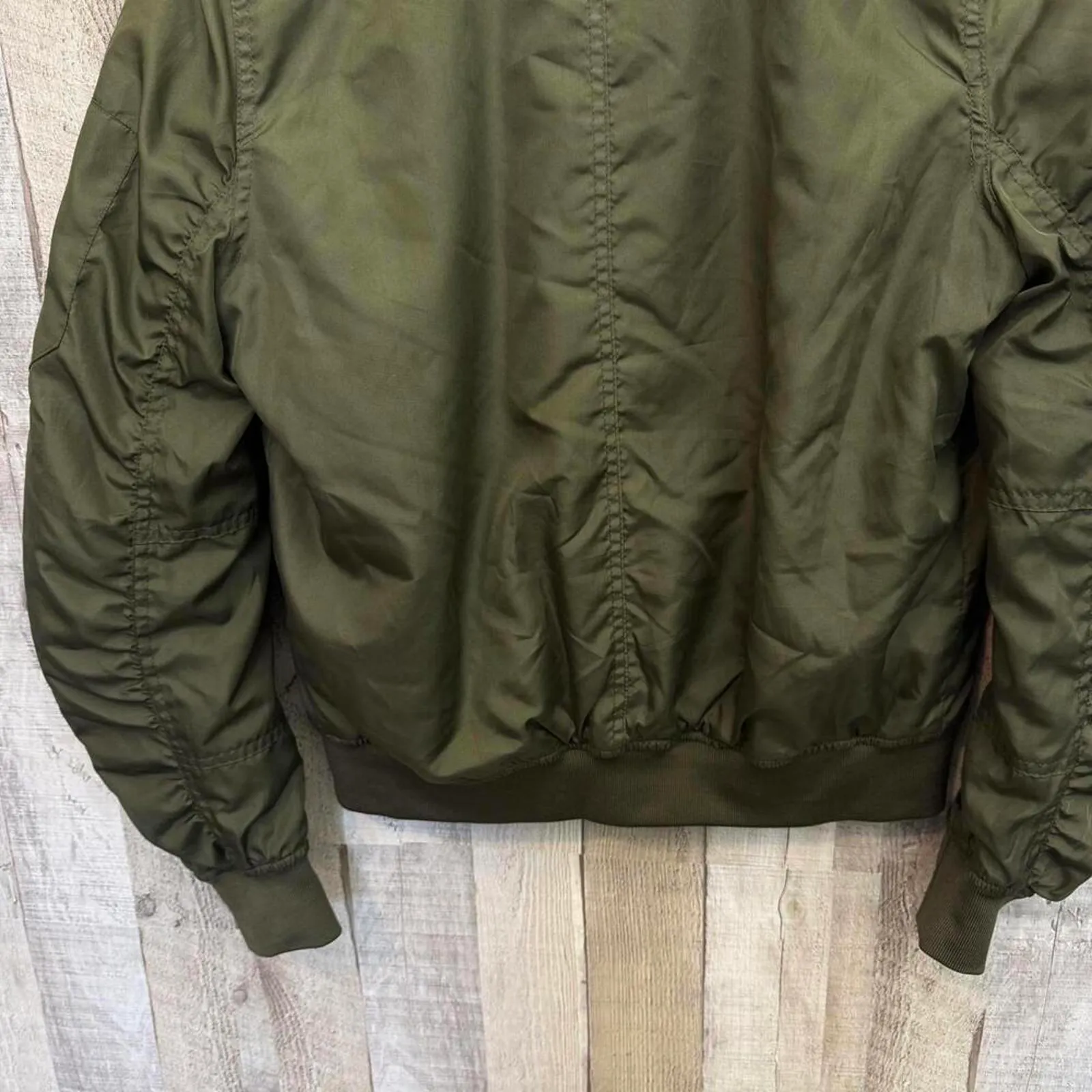 INSO Collection Classic Bomber Jacket Women's Size PL Large Army Green Gold - Image 3