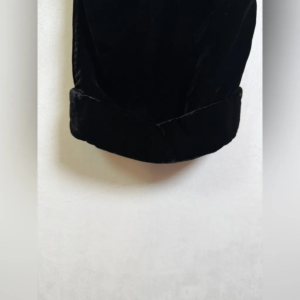 J. Jill Womens Blk Crushed Velvet Silk Blend Mod Crop Trouser Tailored Pant Sz L Black Size L - Image 7