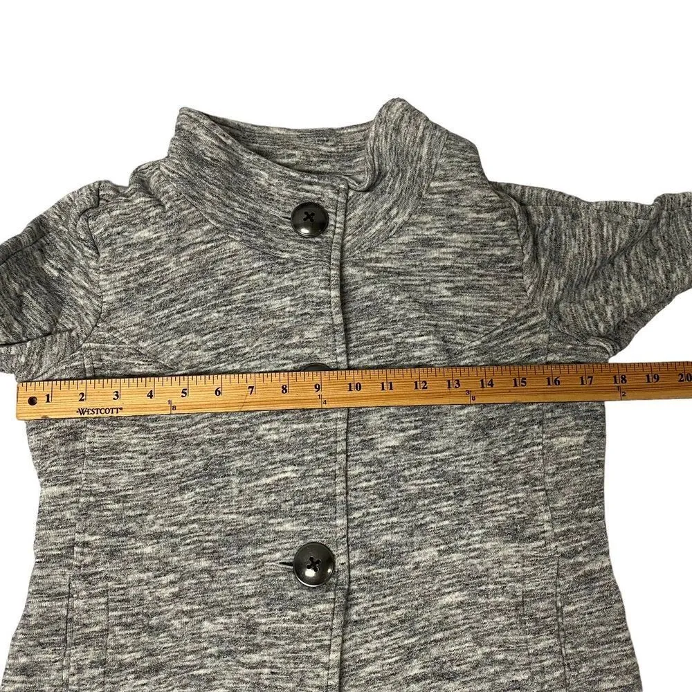 CAbi Heather Gray Small Hourglass Marled Button Front Knit Jacket Women's #596 - Image 7