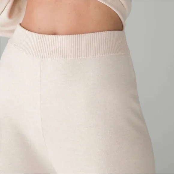 Soma Wide Leg Sweater Knit Lounge Pants High Rise Beige Small NWT - Image 3