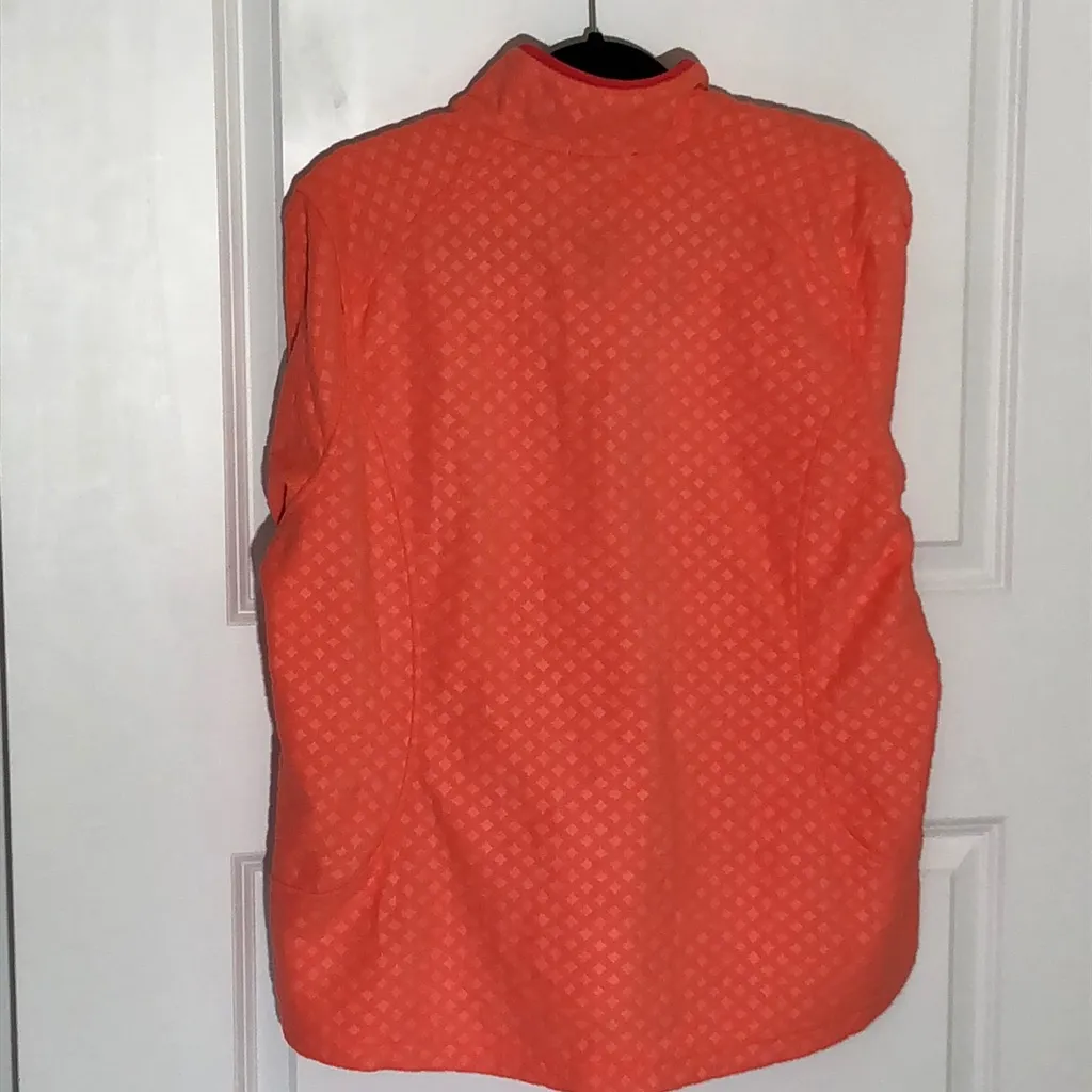 Lands End Melon Embossed Half Zip Pullover 18 NEW!!! - Image 2