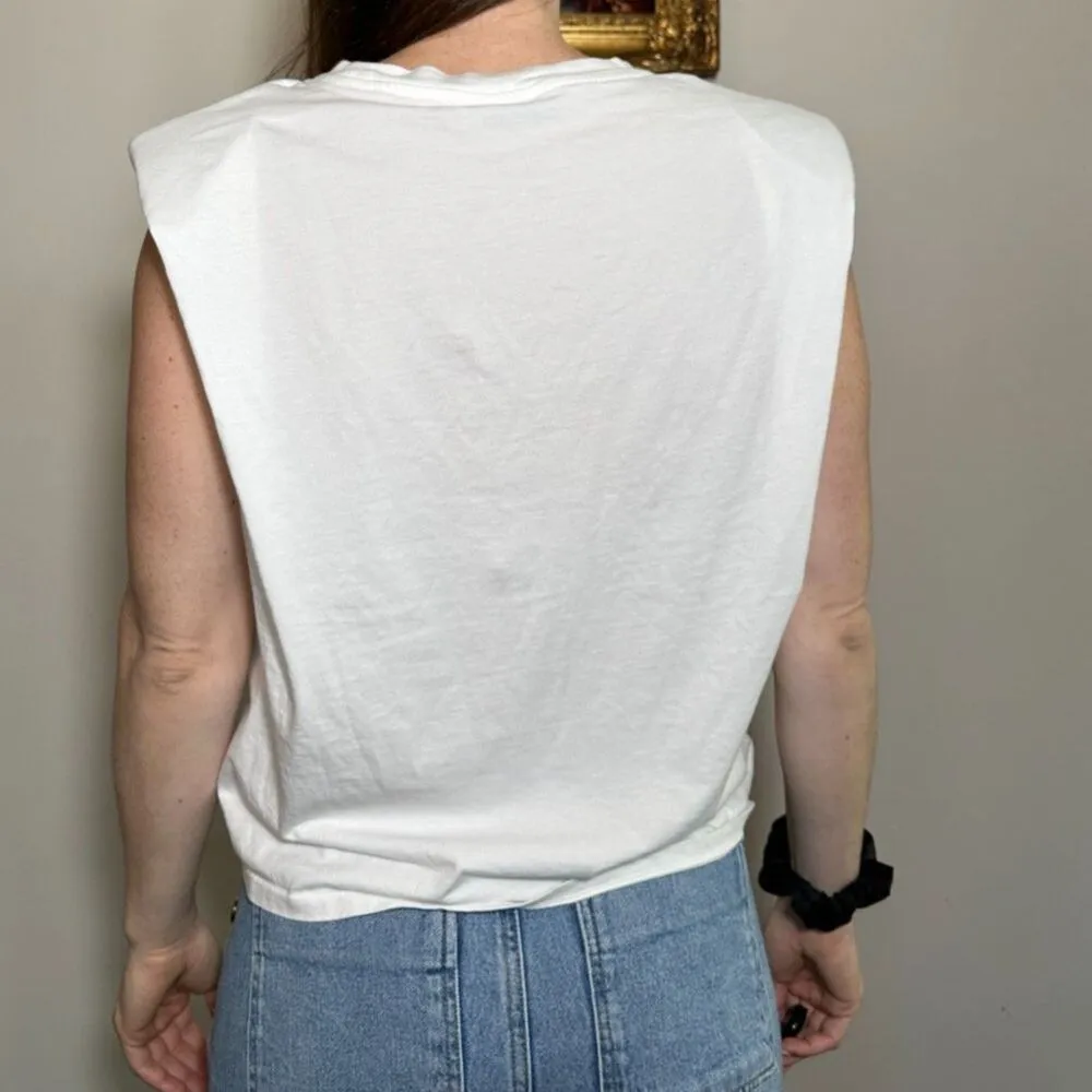 Aritzia Babaton White Shoulder Pad Top Size Small - Image 2
