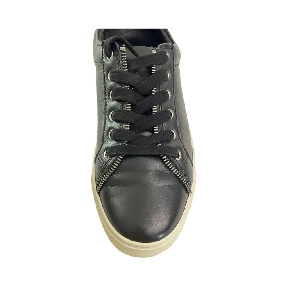 Frye And Co Black Leather Zipper Detail Low Top Sneaker Women’s Size 8.5M - Image 12