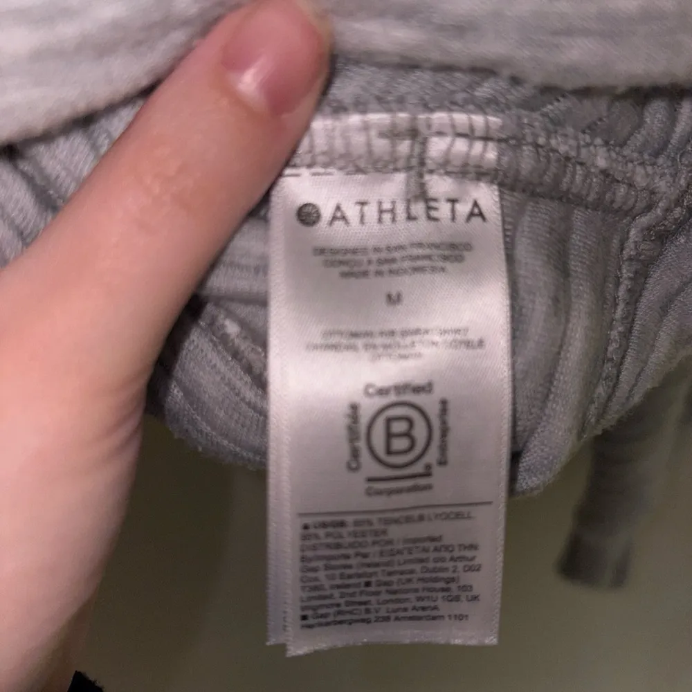 Athleta Ottoman Ribbed Quarter Zip Sweatshirt Light Gray Size M - Image 5
