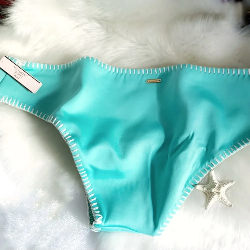 Victoria’s Secret Nwt Aqua The Cheeky Hipster Stitched Swim Bikini Bottom L - Image 2
