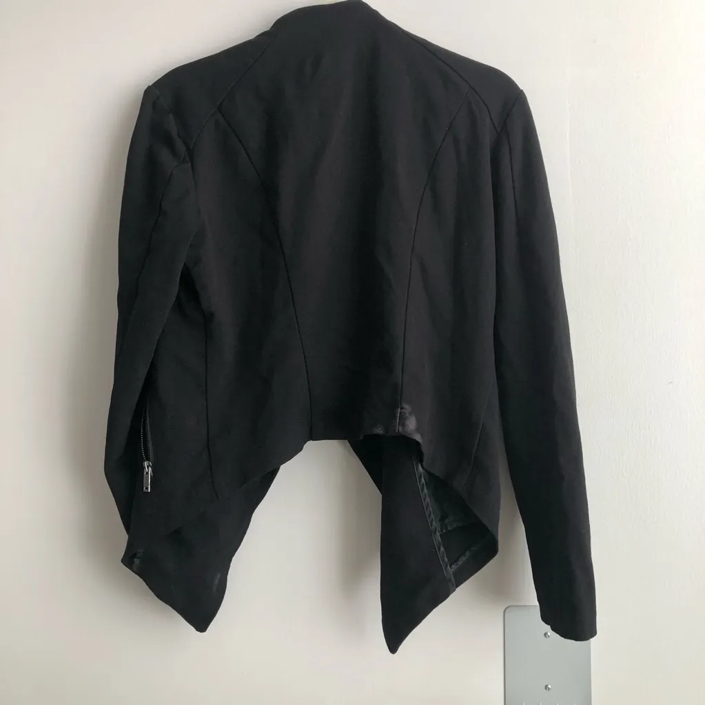 Liverpool Asymmetrical Drape Knit Stretch Pockets Black Blazer Women's Size L - Image 5