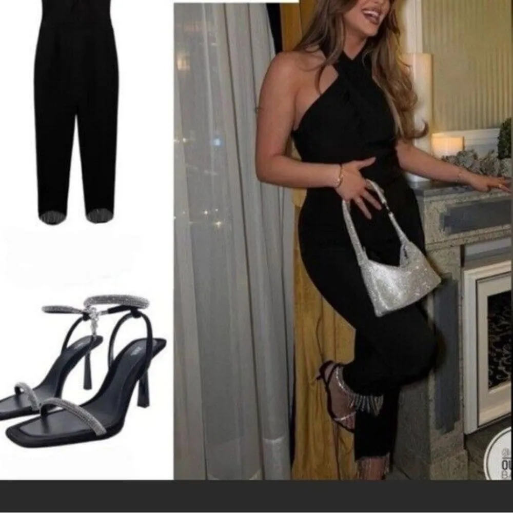 ZARA NWT WOMAN HALTER NECK JUMPSUIT WITH RHINESTONE FRINGING REF:0387/196 XS - Image 3