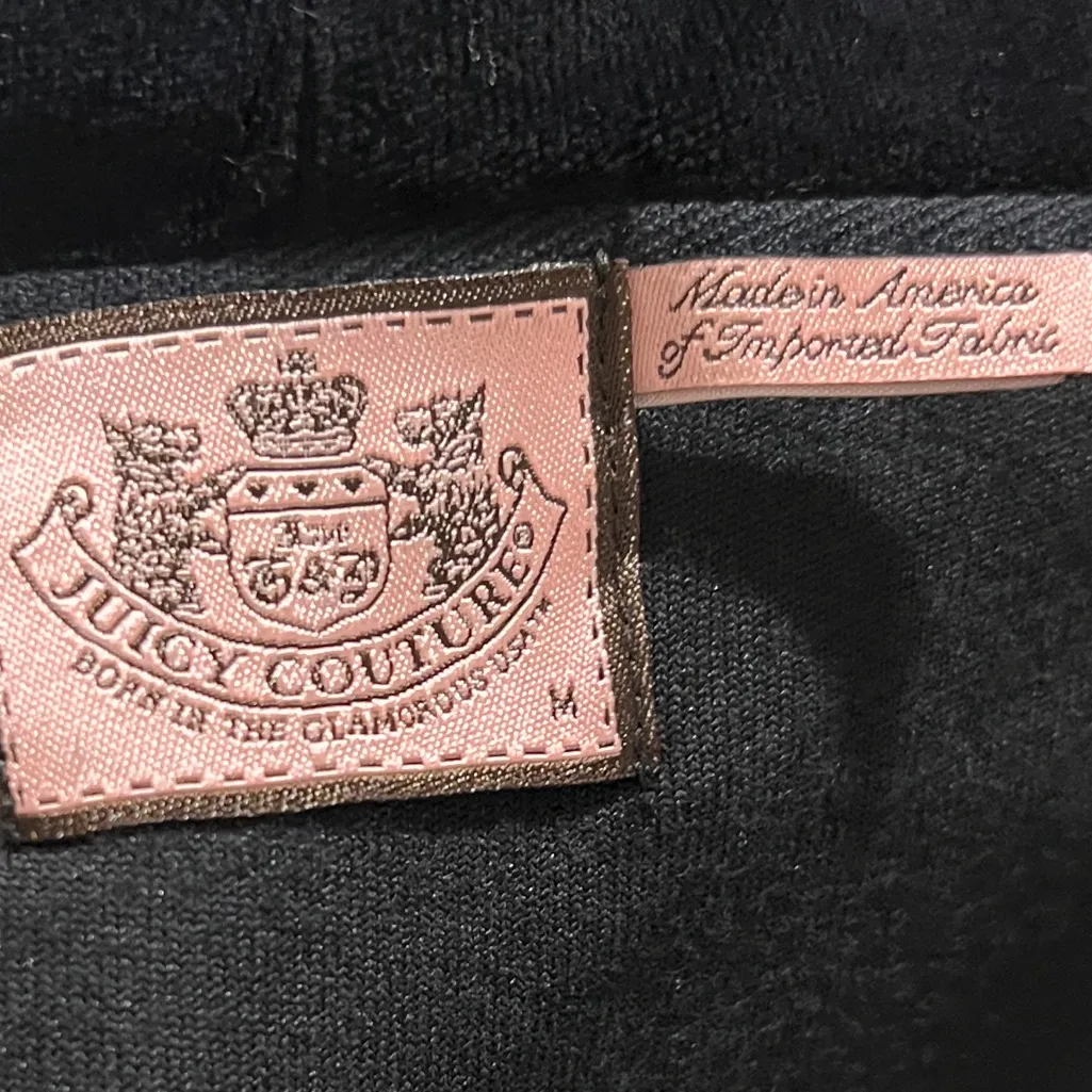 Juicy Couture Velour Y2K Long Sweater Dress Black Gold Vintage Retro 90s Hoodie - Image 5