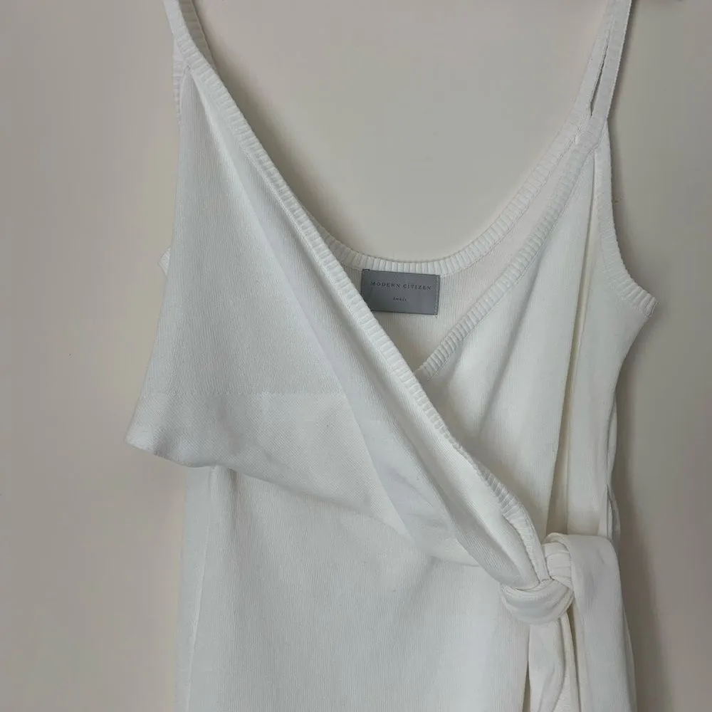 Modern Citizen S Knit Wrap Chest Tie Cream Quiet Luxury Tank Dress Minimalist - Image 3